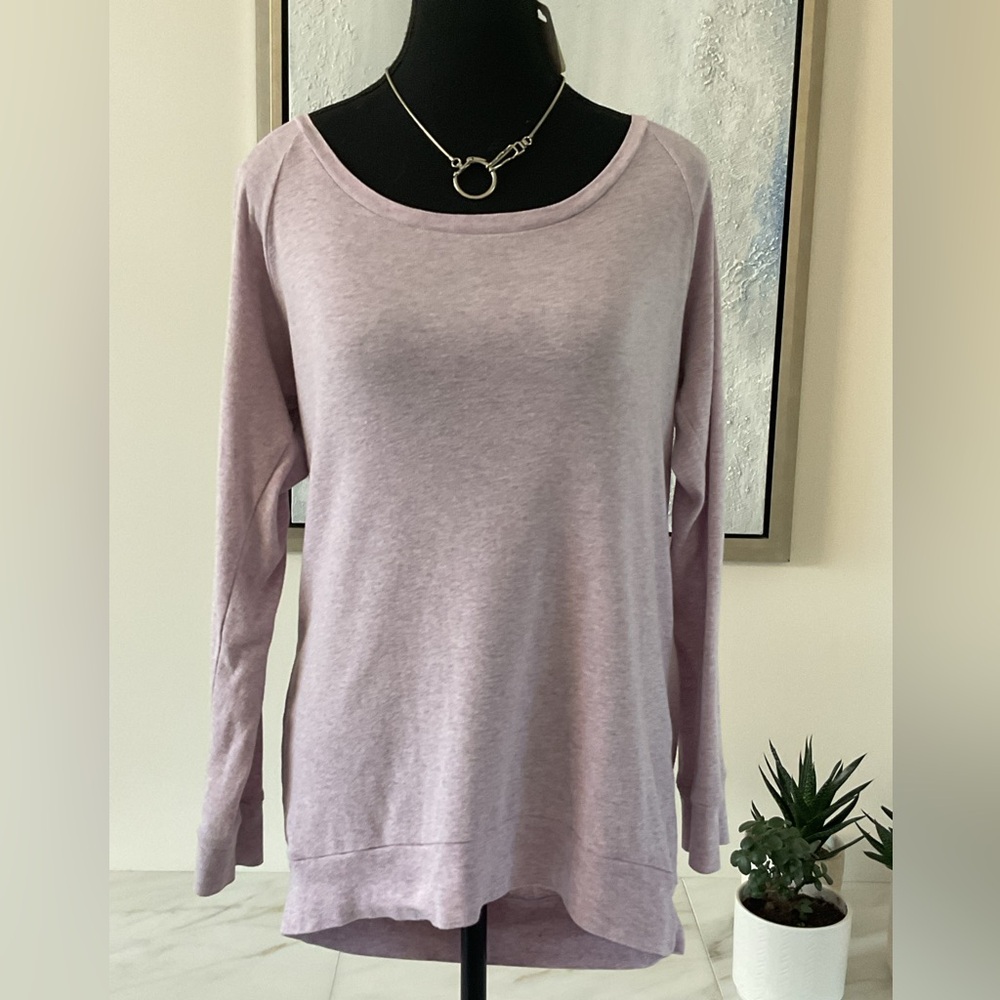 Aritzia TNA Cozy Soft Lilac Long Sleeve Scoop Neck Top